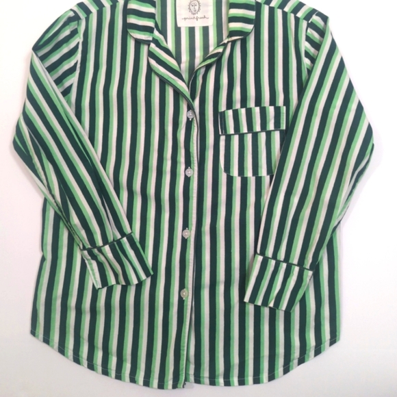 Printfresh Spearmint Striped Organic Cotton Pajama Top - Picture 7 of 10